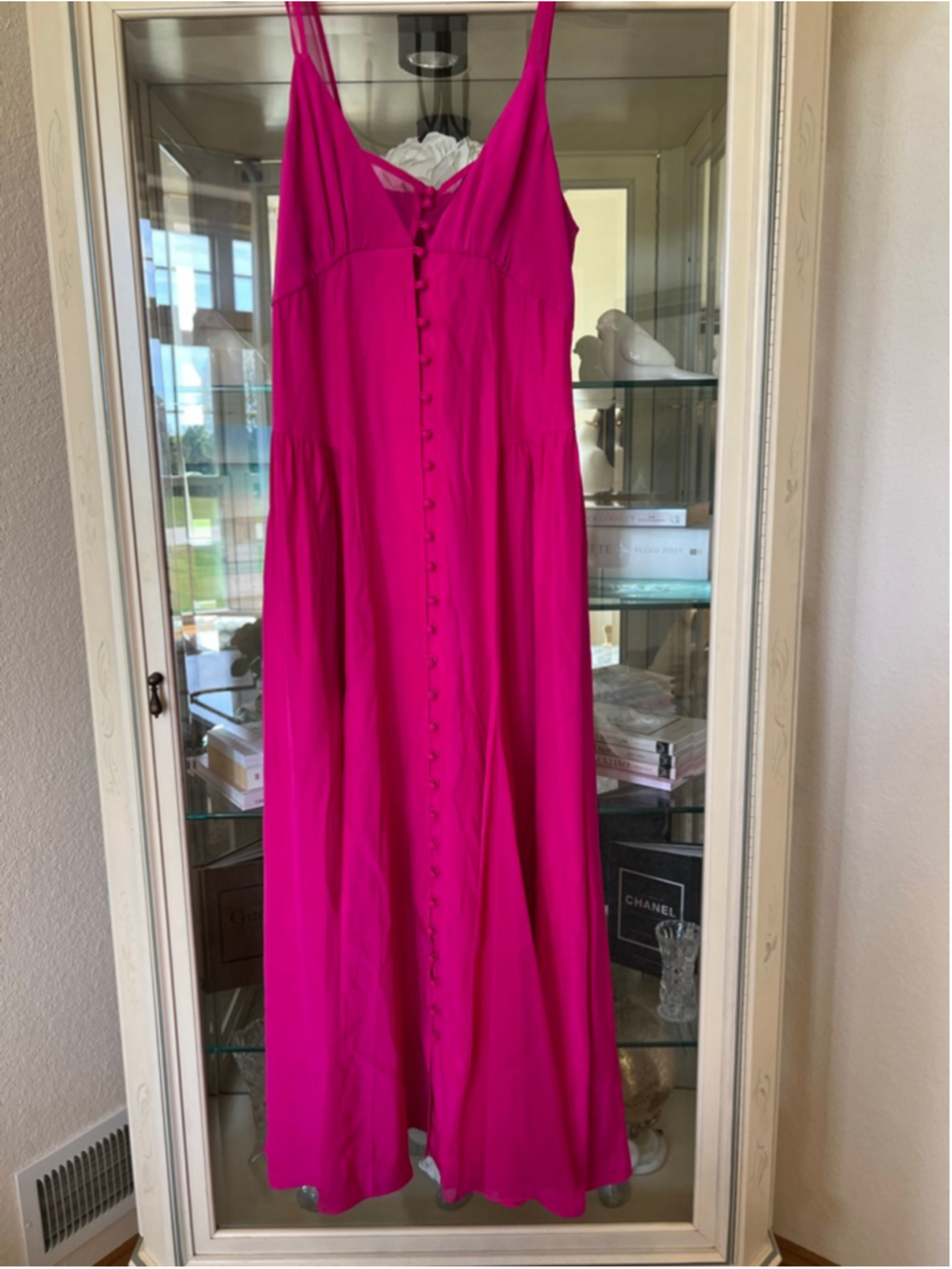 NWT LA LIGNE Pink Silk Midi Dress L - Picture 13 of 16